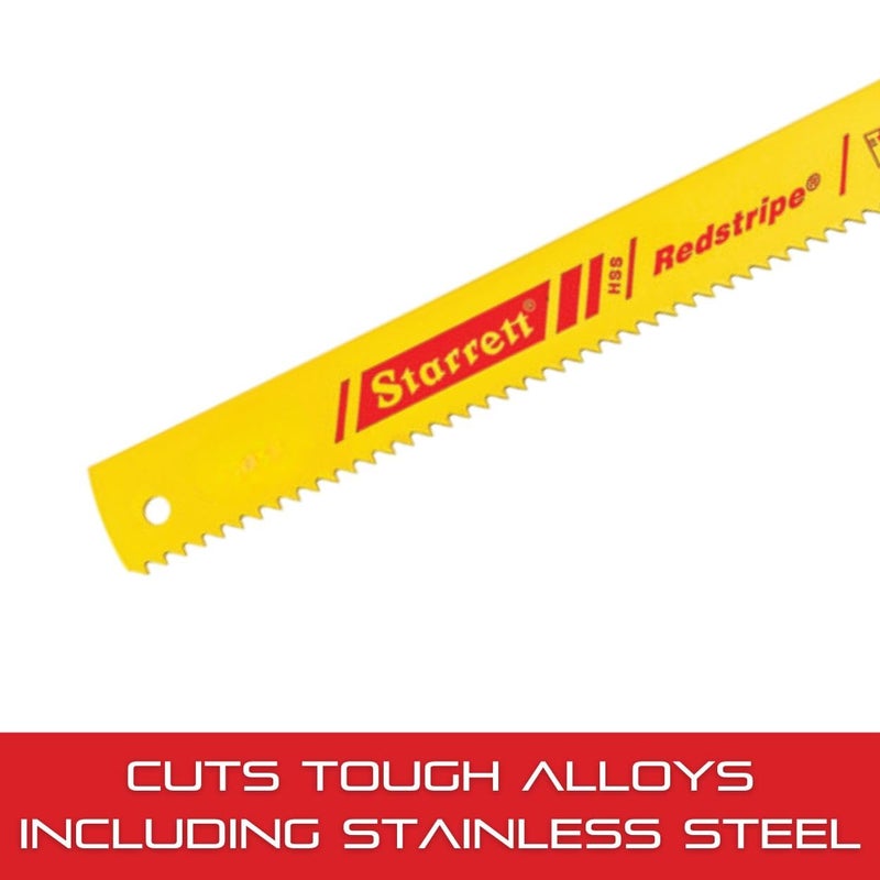 Starrett Redstripe Solid High Speed Steel Power Hacksaw Blade - Ideal for Contractors and Tradesmen - .050" Thickness, 10 TPI, 14" Length, 1" Width - RS1410-5 - Image 3